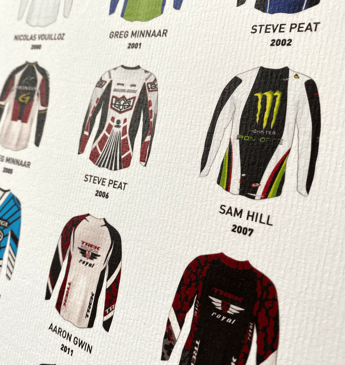 World Cup Downhill Winners Art Print - White - TrailMaps