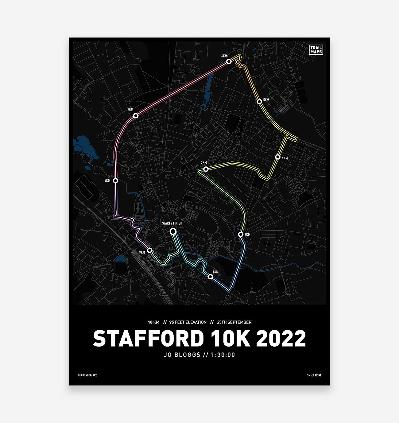 Stafford 10k 2022 Personalised Art Print
