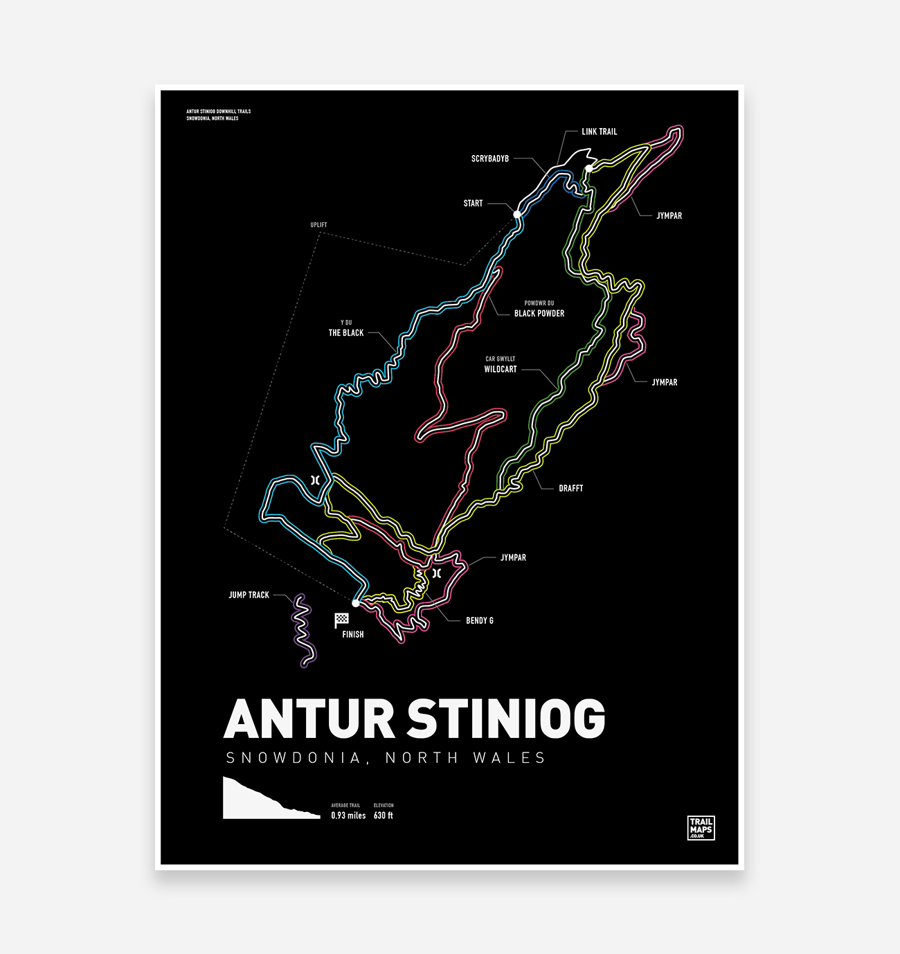 Antur Stiniog Art Print - TrailMaps.co.uk