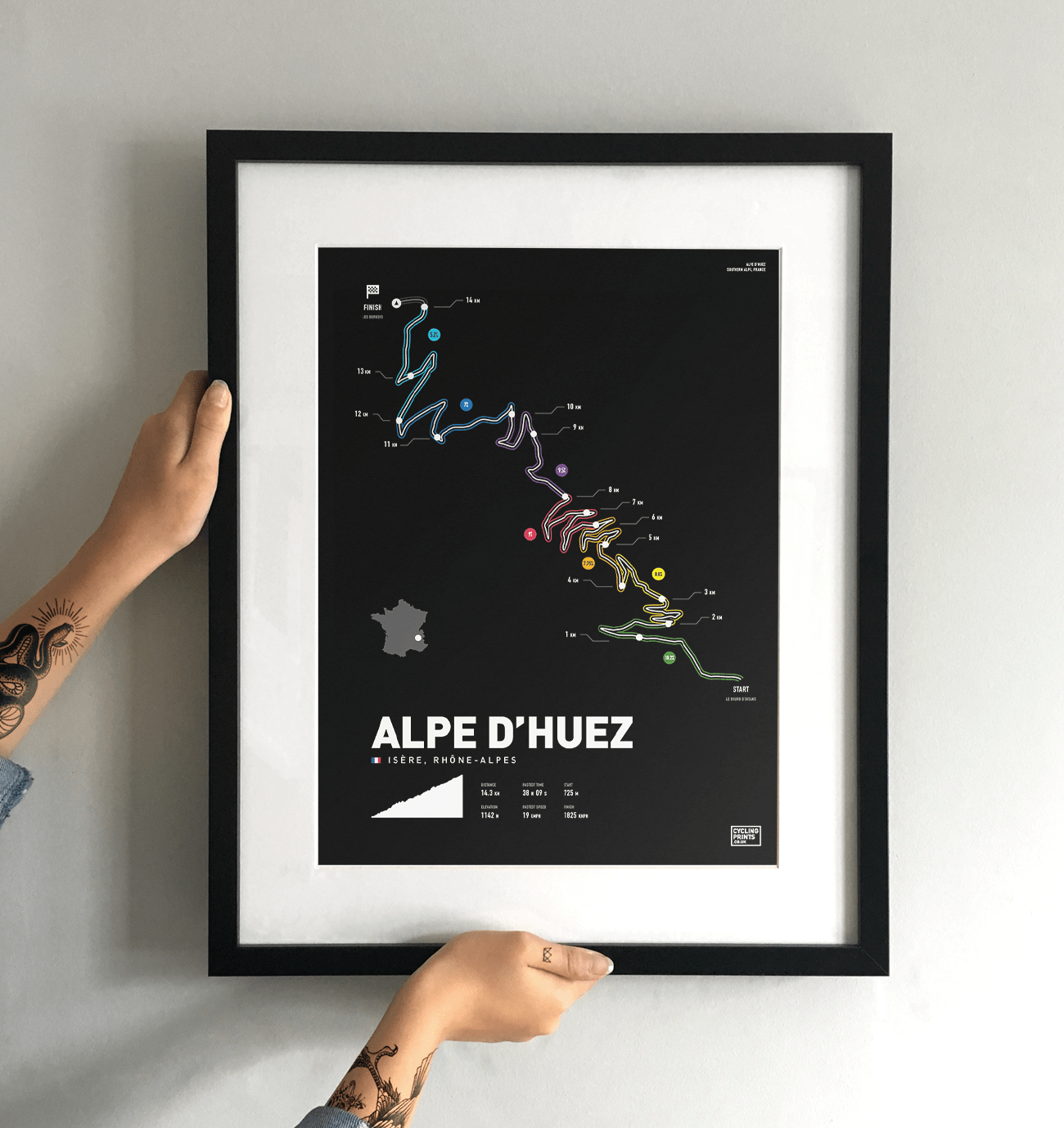 Alpe D'Huez | Art Print - TrailMaps.co.uk