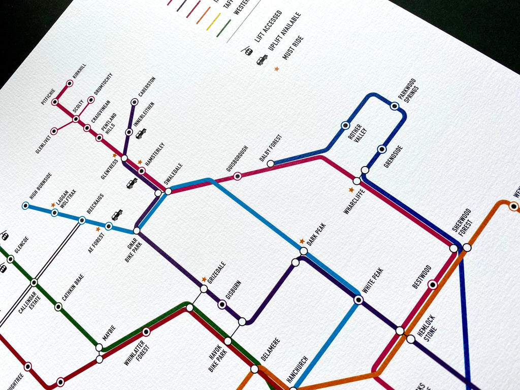 Mountain Bike Map of Britain - White - TrailMaps