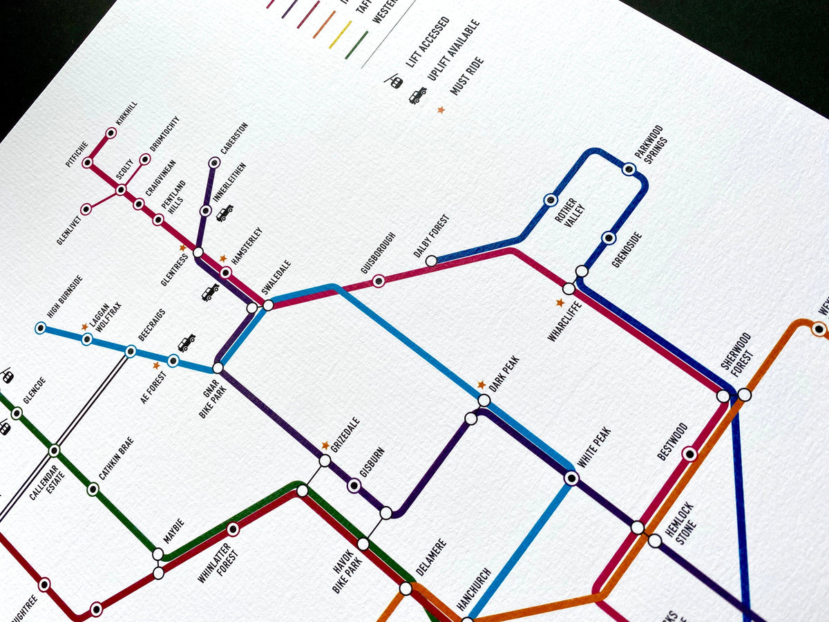 Mountain Bike Map of Britain - White - TrailMaps