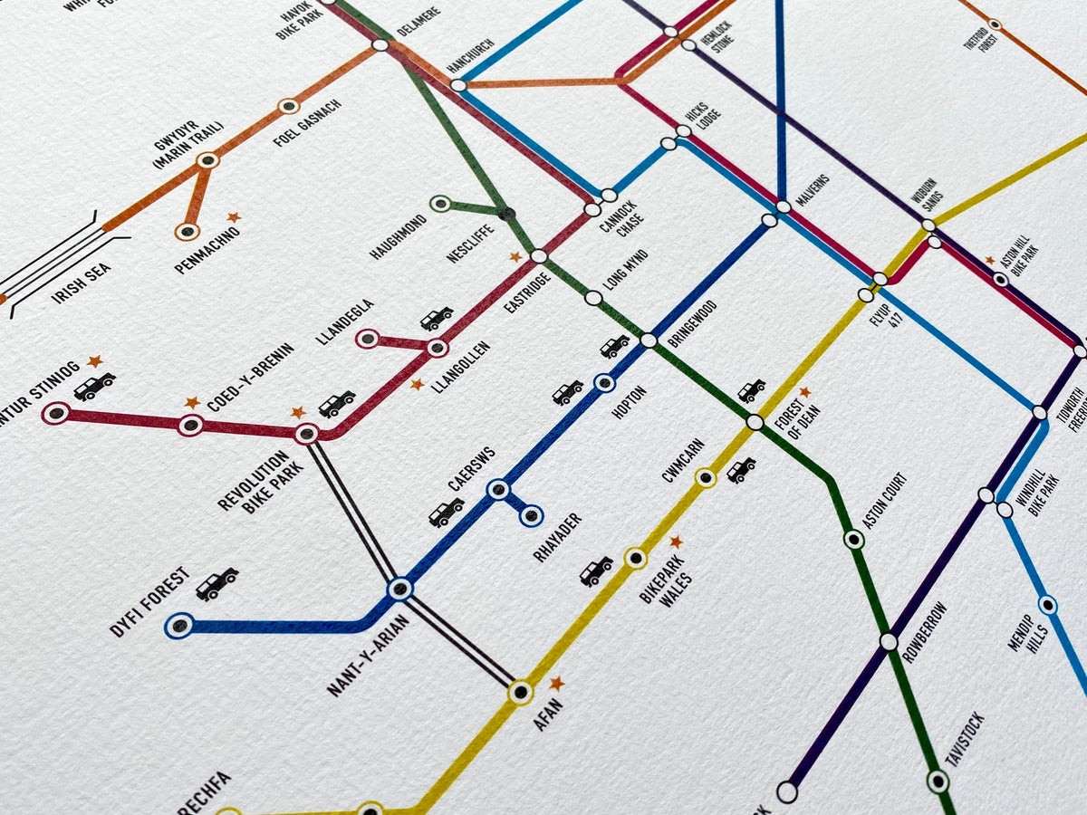 Mountain Bike Map of Britain - White - TrailMaps