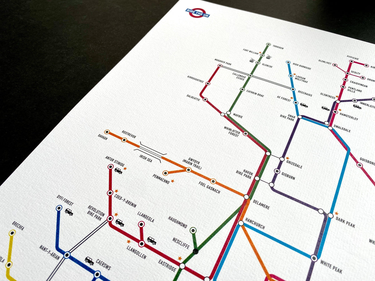 Mountain Bike Map of Britain - White - TrailMaps