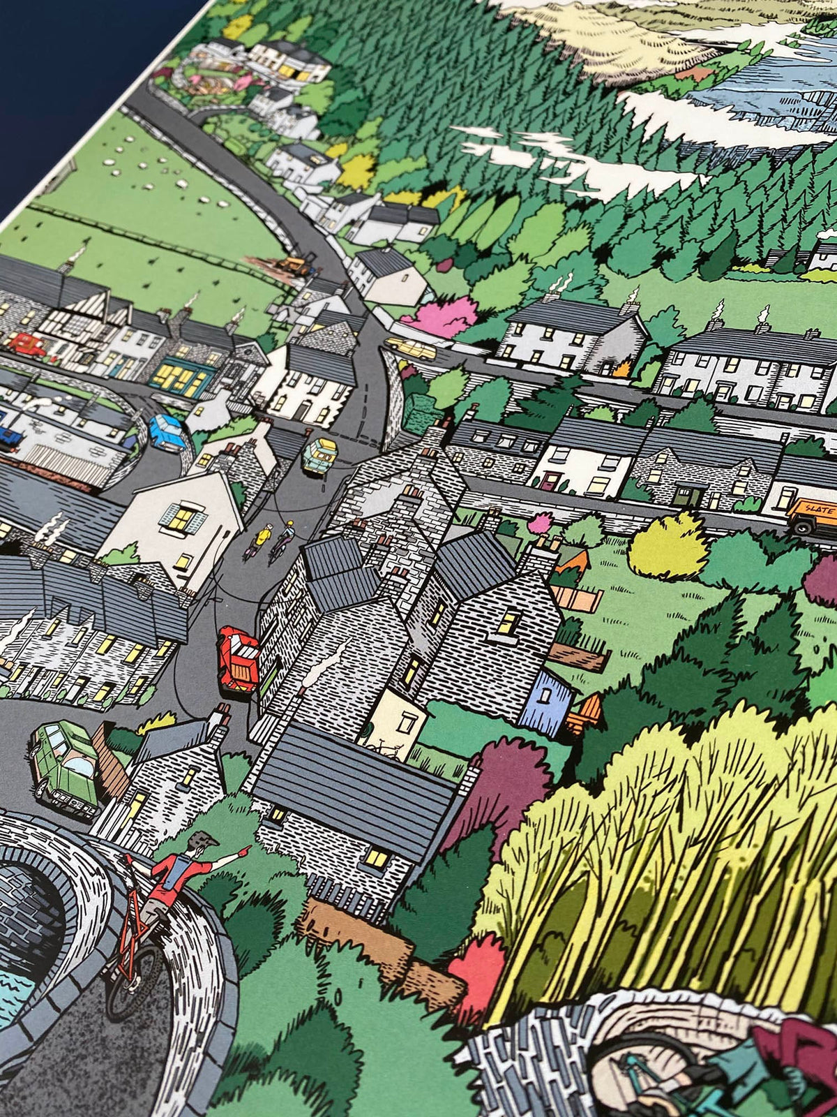 Limited Edition 'Bike Corris' Art Print - TrailMaps