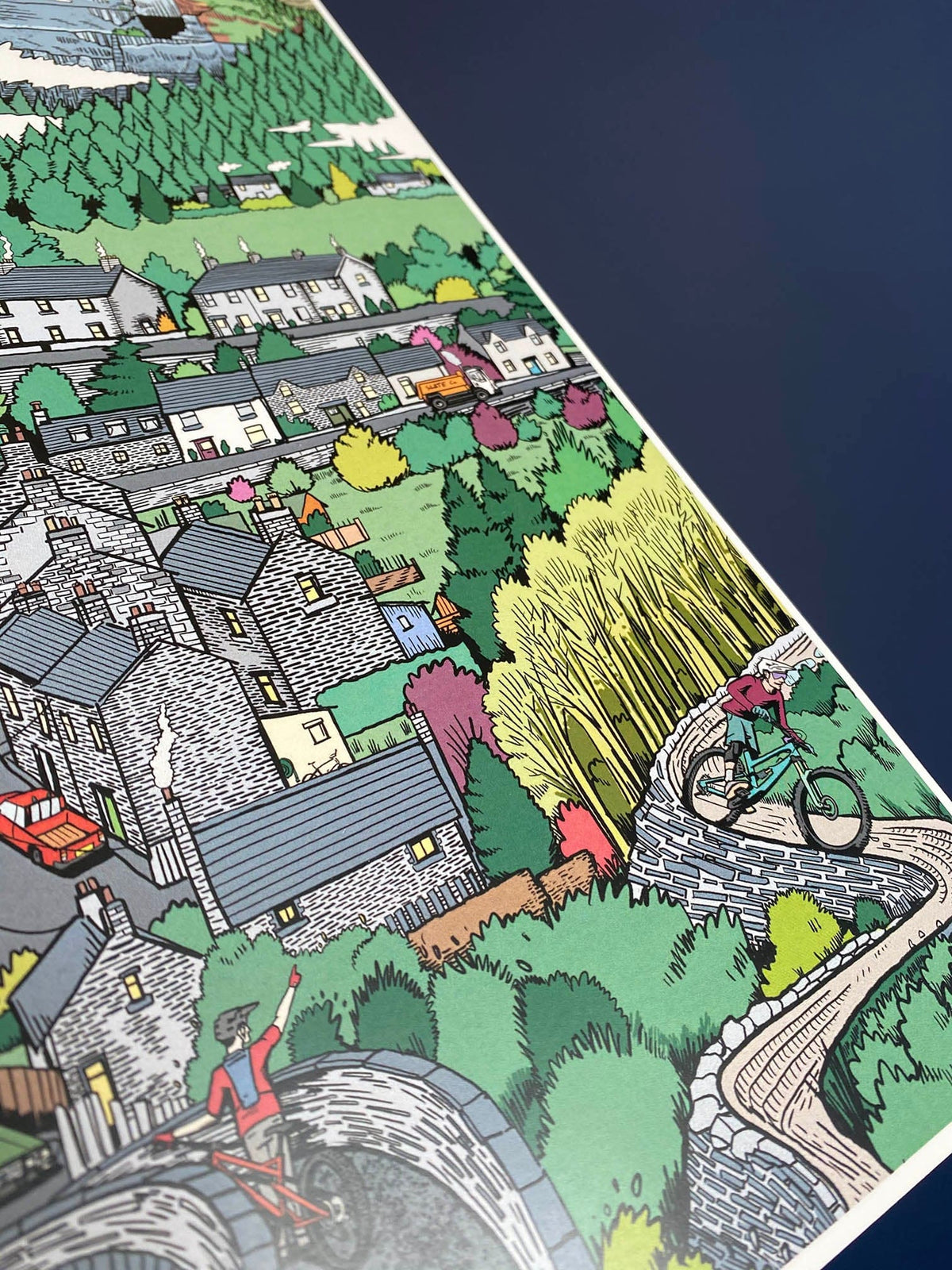 Limited Edition 'Bike Corris' Art Print - TrailMaps