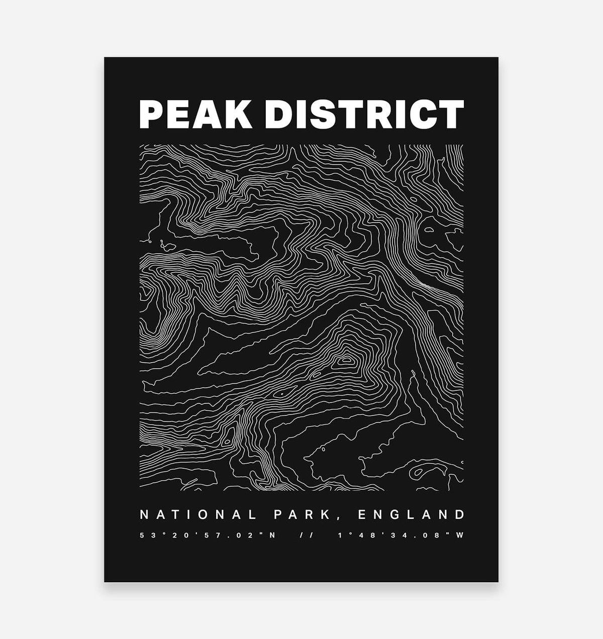 Peak District Contours Art Print - TrailMaps
