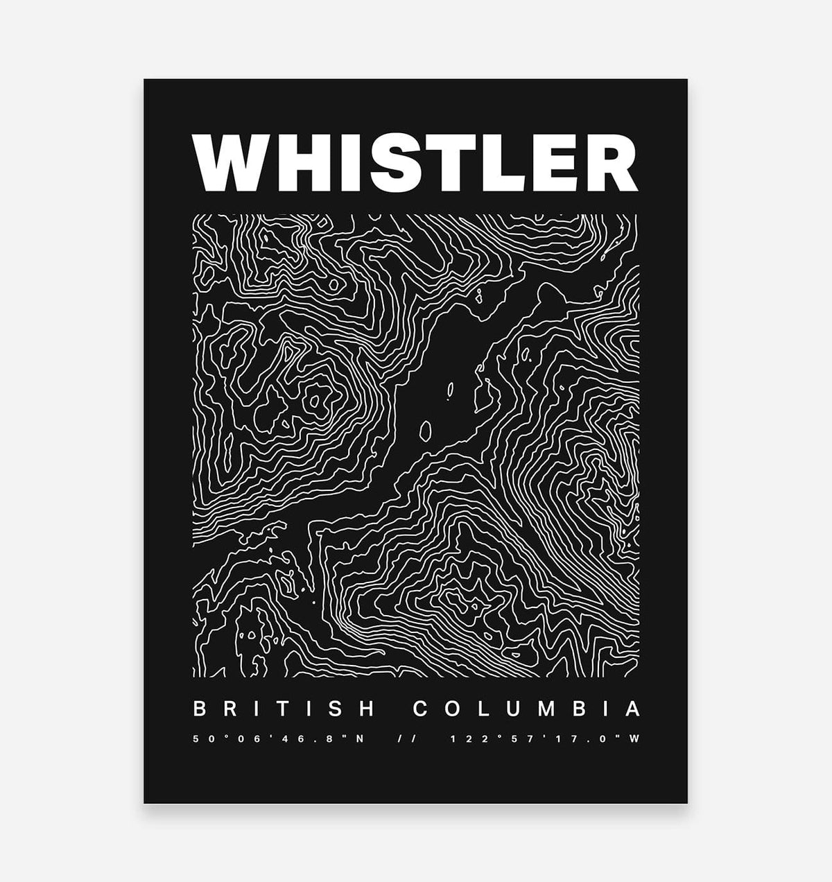 Whistler Contours Art Print - TrailMaps