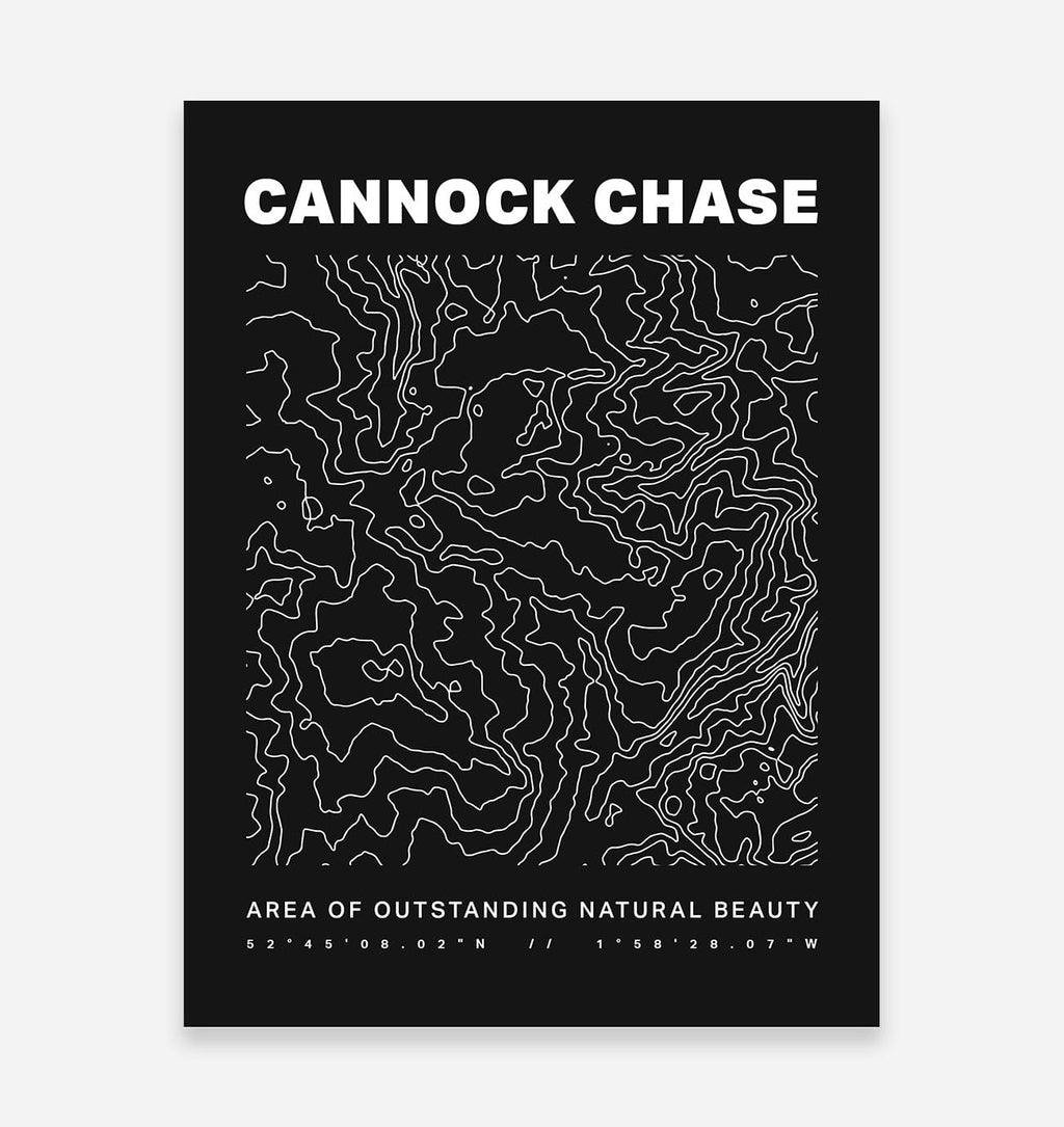 Cannock Chase Contours Art Print - TrailMaps