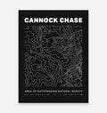 Cannock Chase Contours Art Print - TrailMaps