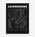 Cairngorms National Park Contours Art Print - TrailMaps