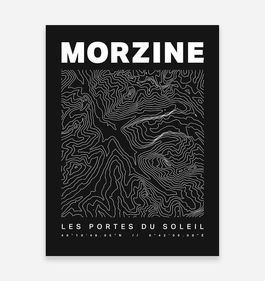 Morzine Konturen Kunstdruck