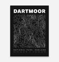 Dartmoor National Park Contours Art Print - TrailMaps