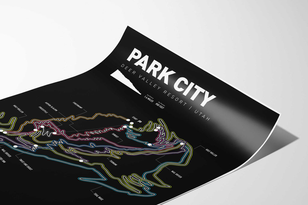 Park City Utah Deer Valley Resort Mountain Bike Art Print - TrailMaps