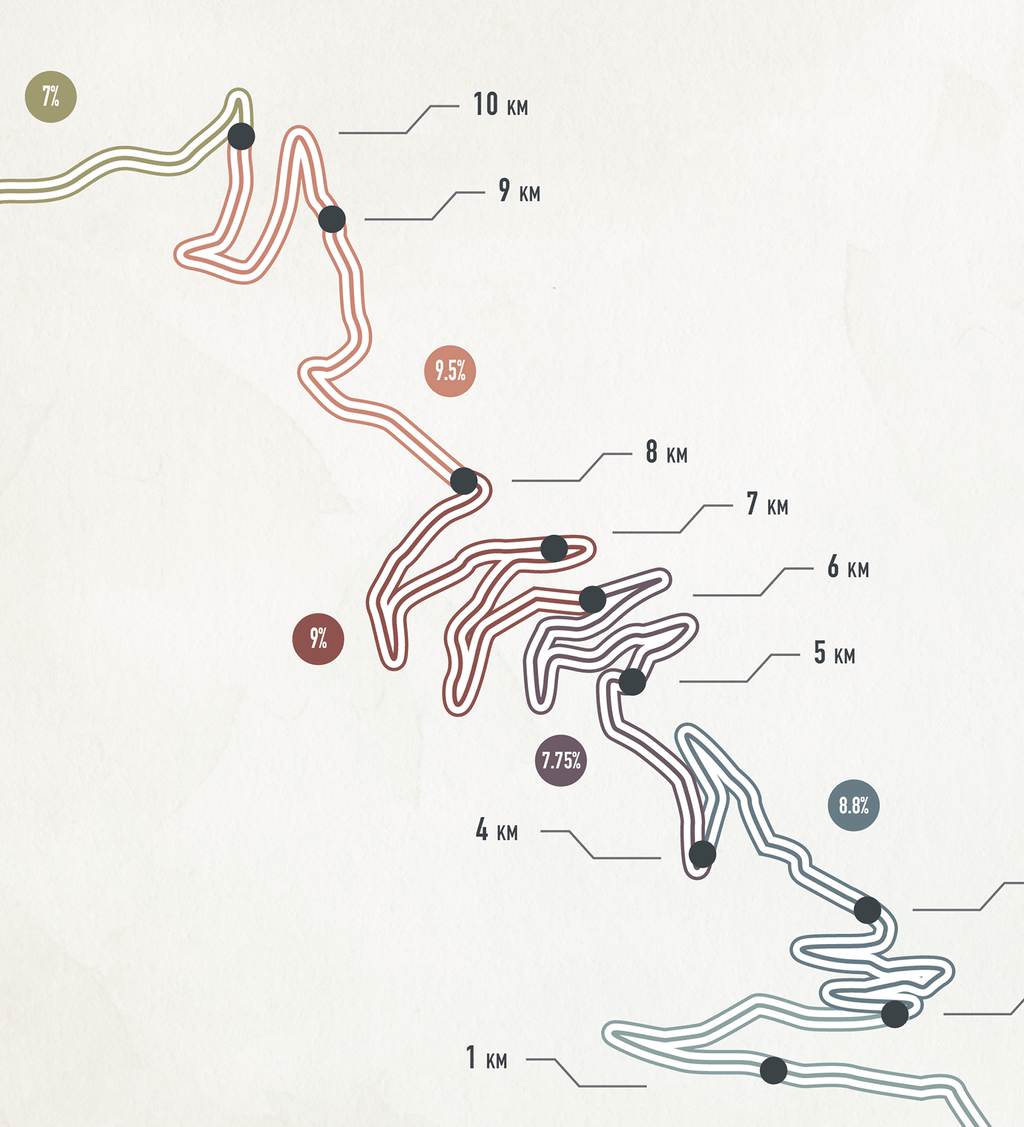 Alpe D'Huez Washed Road Climb Art Print - TrailMaps