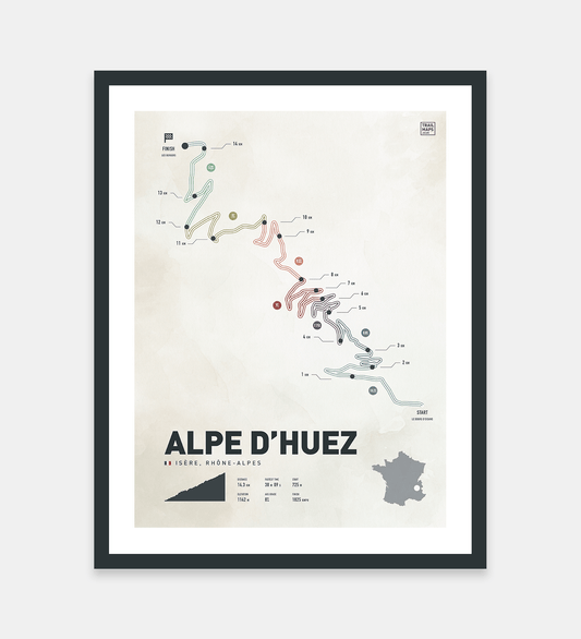 Alpe D'Huez Washed Road Climb Kunstdruck