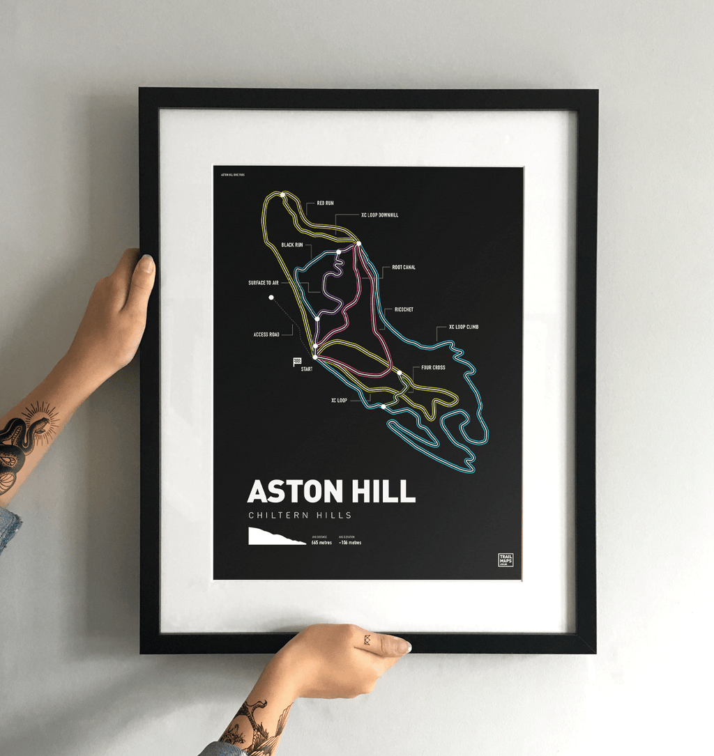 Aston Hill Bike Park Art Print - TrailMaps