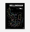 Bellingham Washington Mountain Bike Art Print - TrailMaps