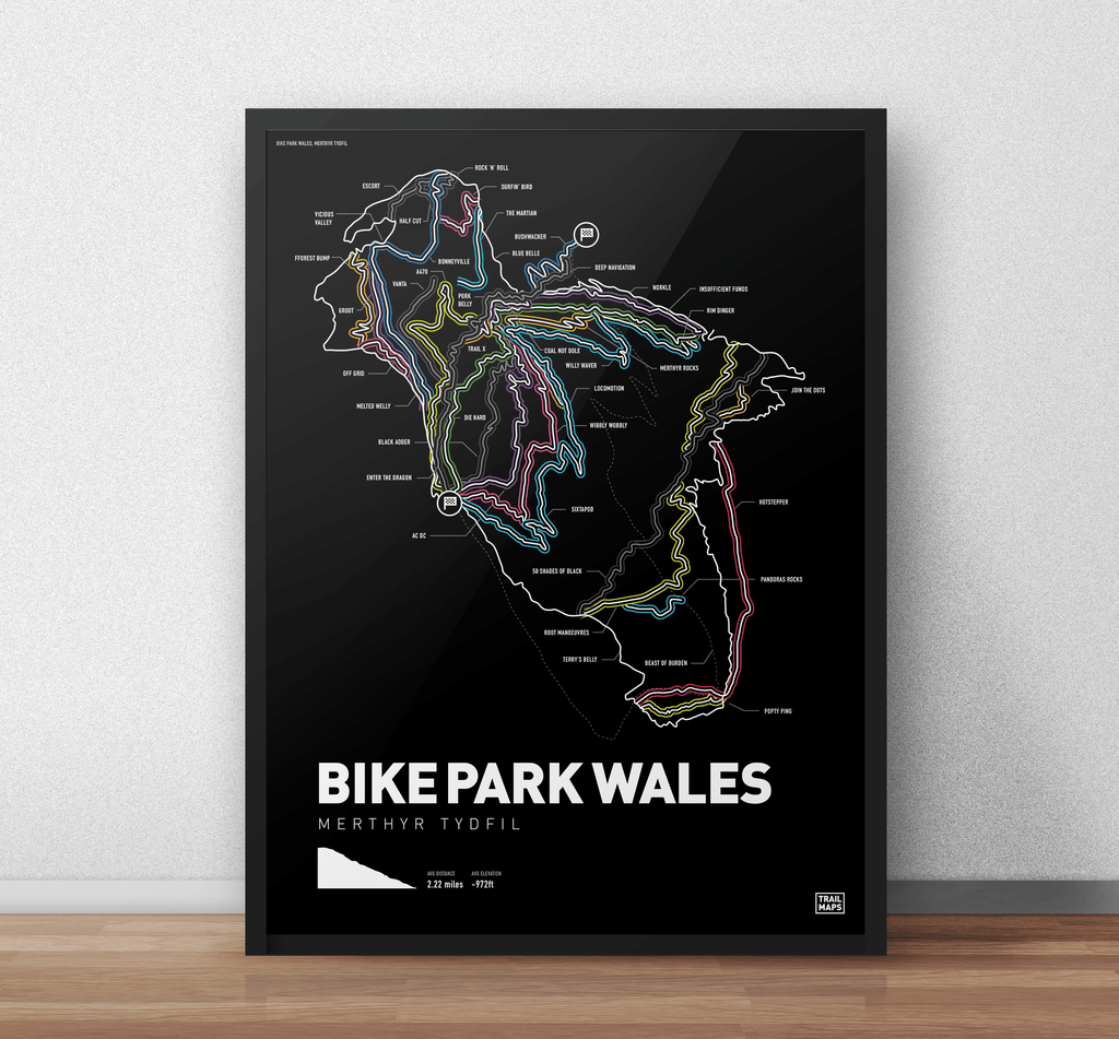 Bike Park Wales Art Print - TrailMaps