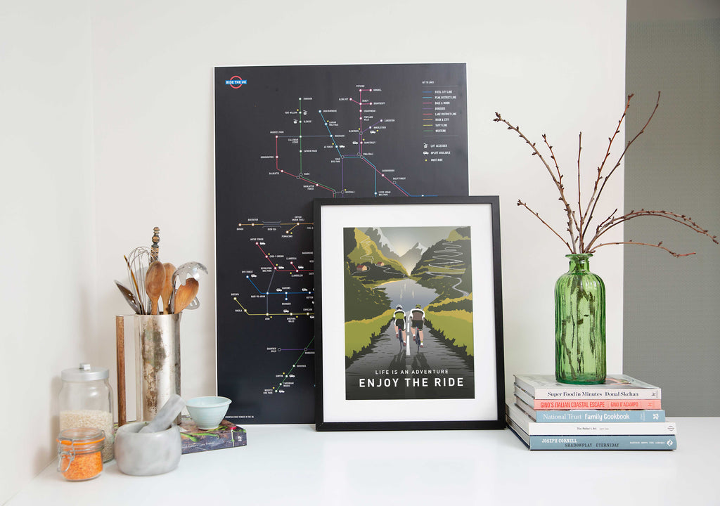 Enjoy The Ride Road Cycling Art Print - TrailMaps