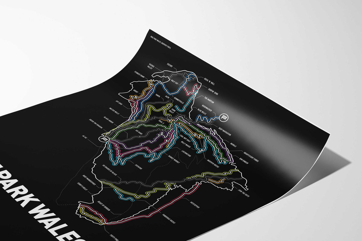 Bike Park Wales Art Print - TrailMaps