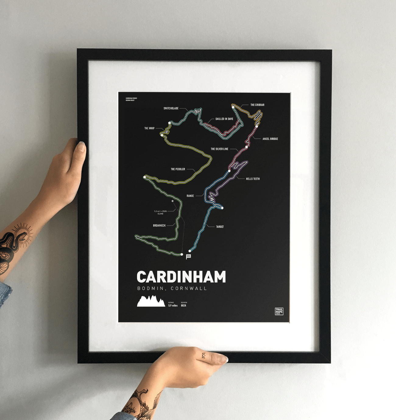 Cardinham Woods Art Print - TrailMaps.co.uk