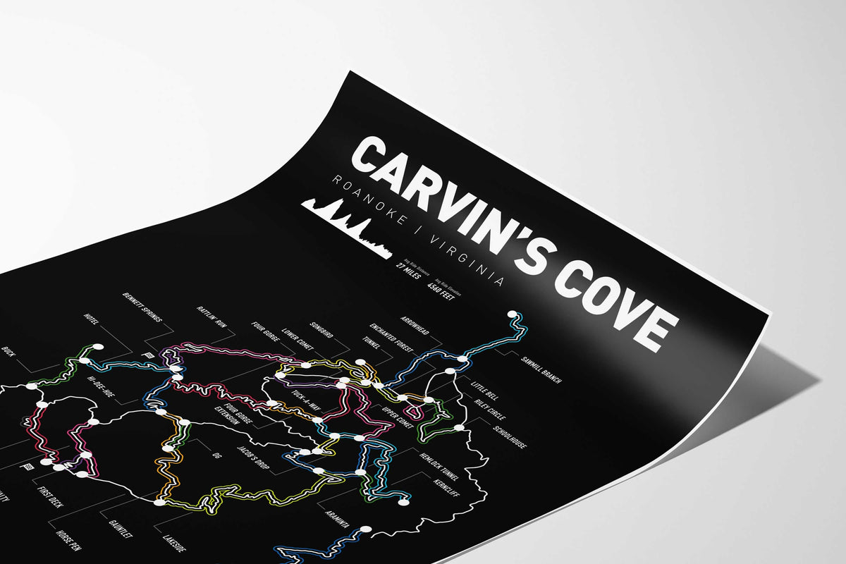Carvin's Cove Virginia Mountain Bike Art Print - TrailMaps