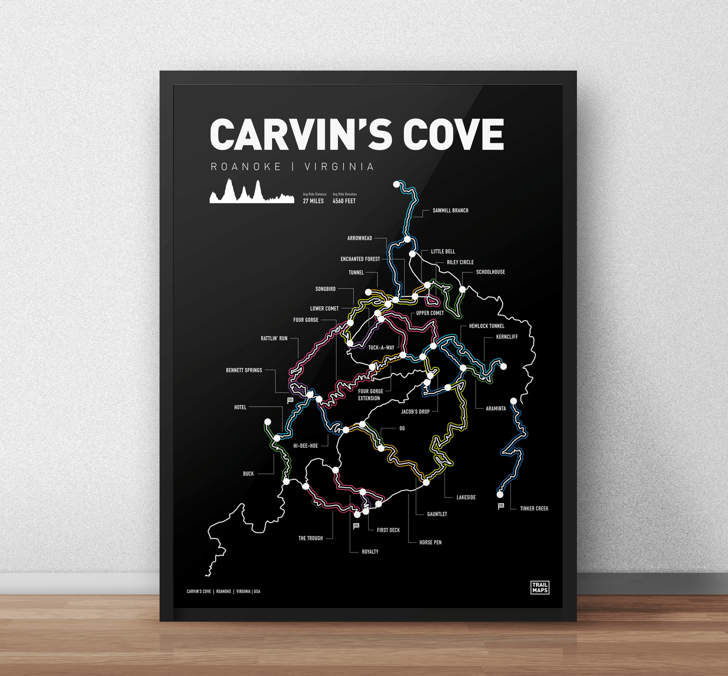 Carvins Cove Virginia Mountainbike Kunstdruck