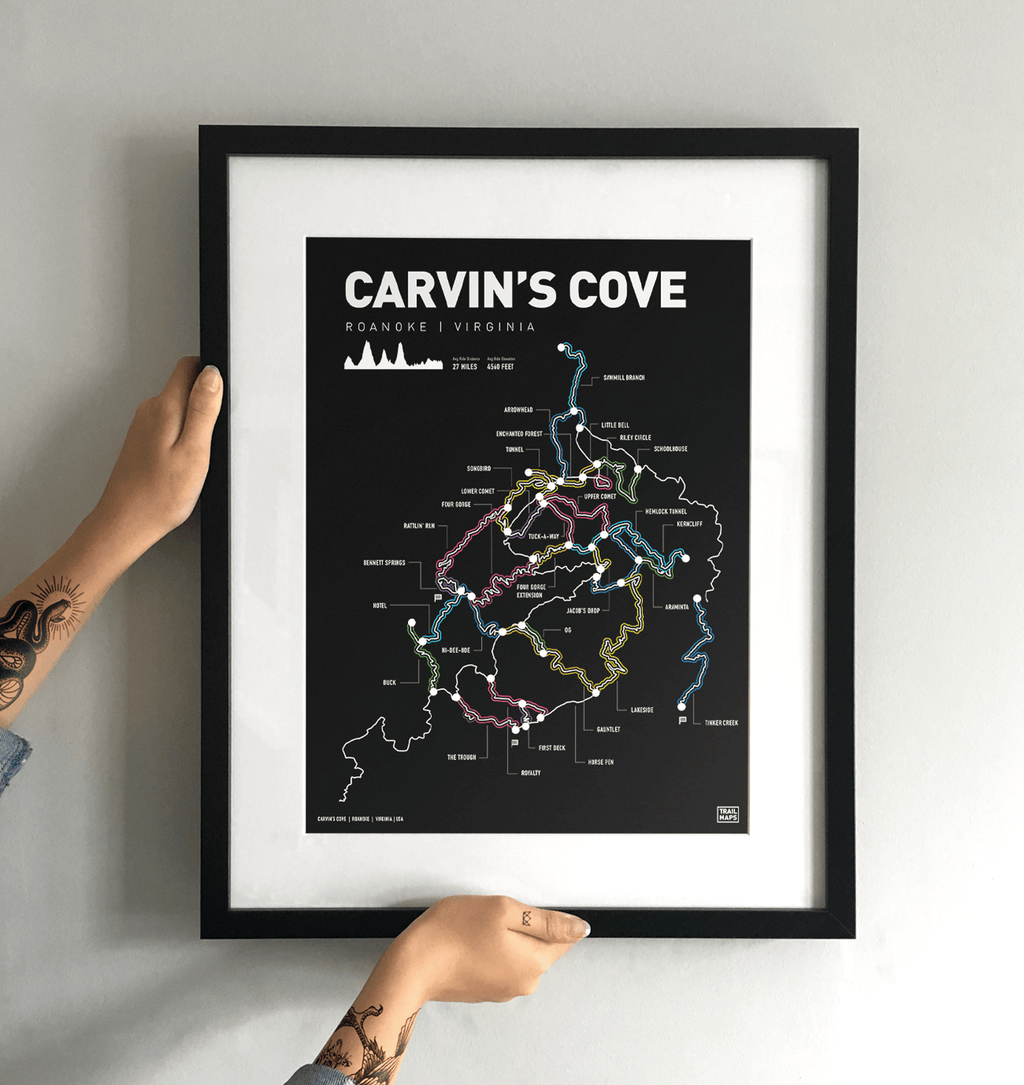 Carvin's Cove Virginia Mountain Bike Art Print - TrailMaps