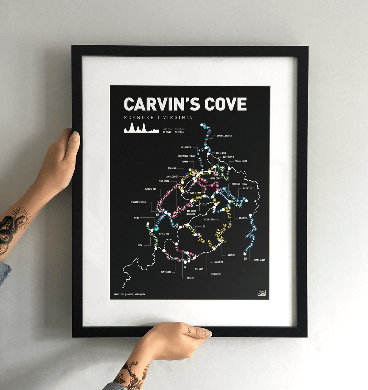 Carvin's Cove Virginia Mountain Bike Art Print - TrailMaps