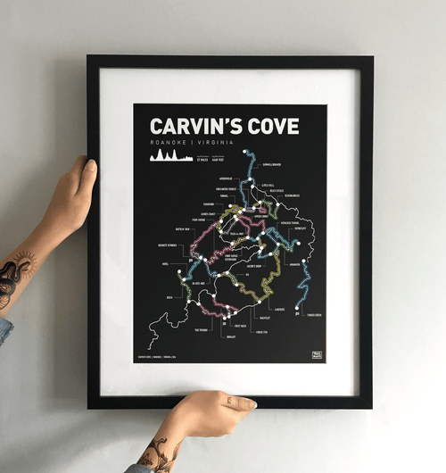 Carvin's Cove Virginia Mountain Bike Art Print - TrailMaps
