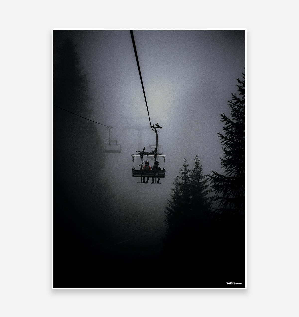 Chair Lifts - MTB Art Print - TrailMaps