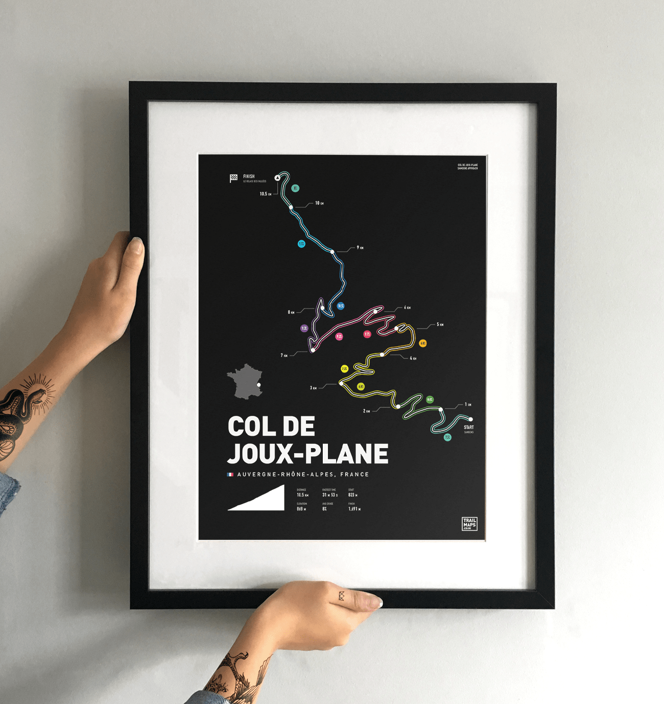 Col De Joux-Plane Art Print - TrailMaps.co.uk
