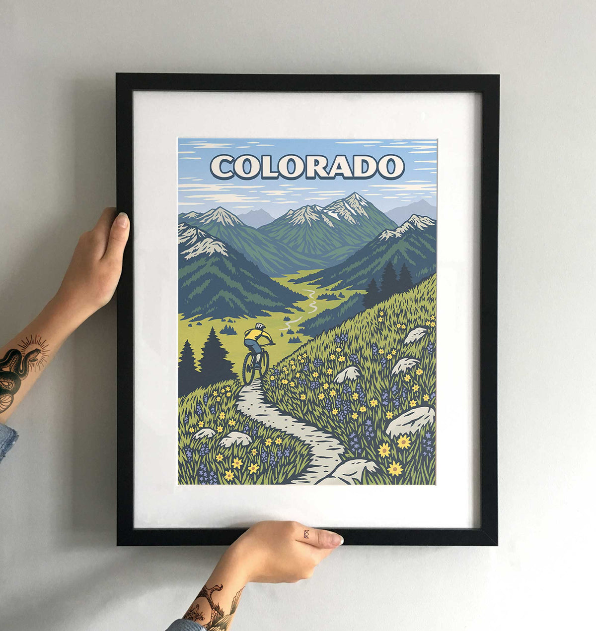 Colorado Mountain Biking Art Print - TrailMaps