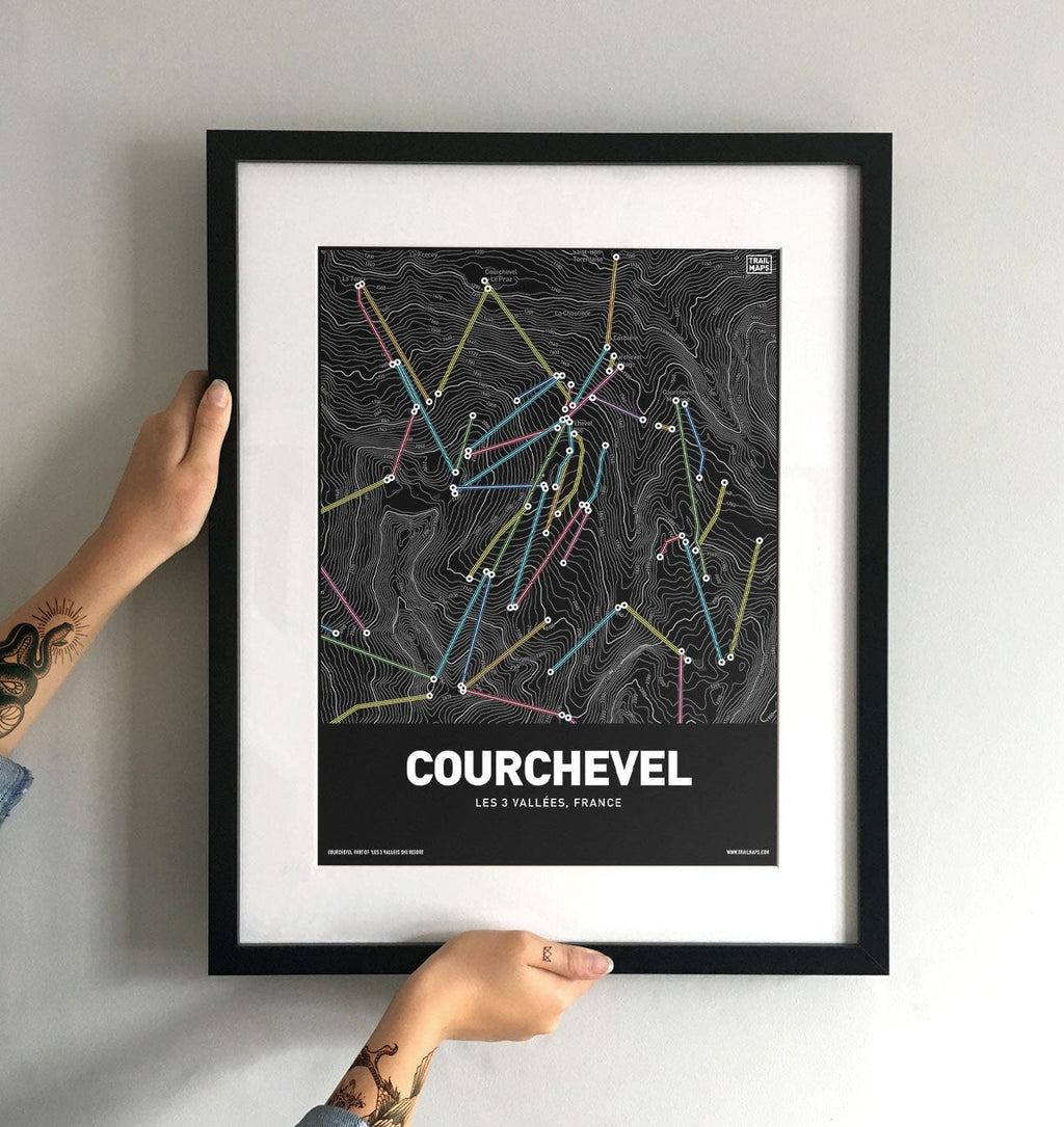 Courchevel Ski Lifts Art Print - TrailMaps