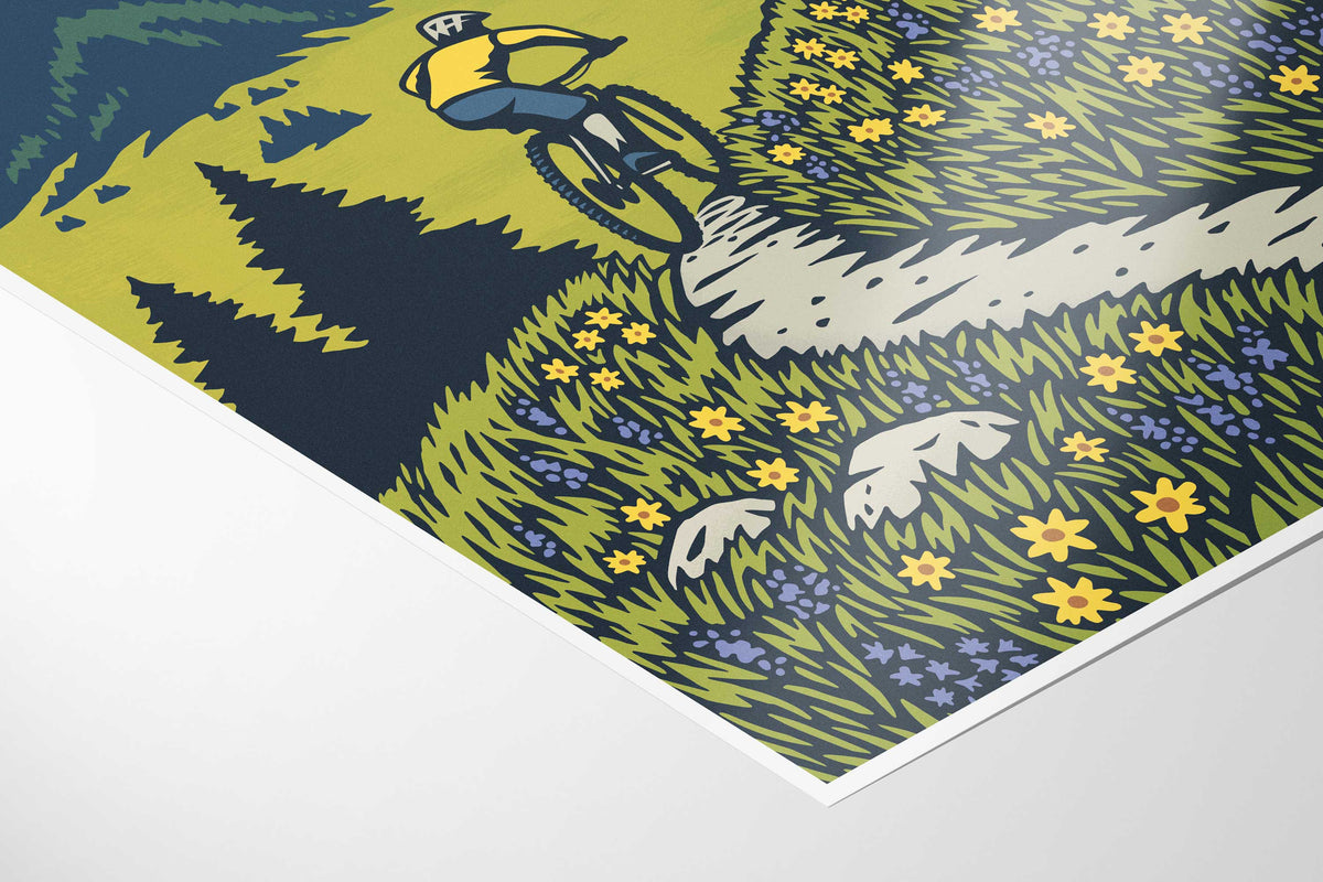 Colorado Mountain Biking Art Print - TrailMaps