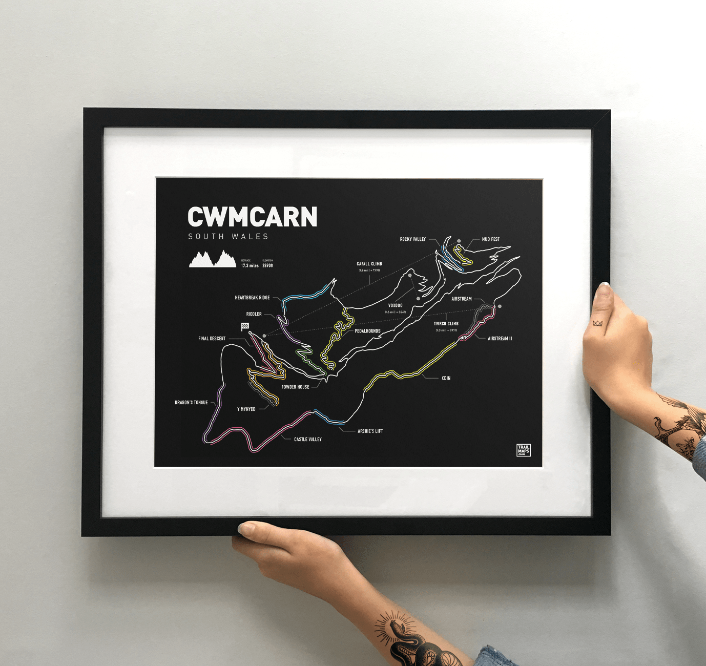 Cwmcarn Art Print - TrailMaps.co.uk