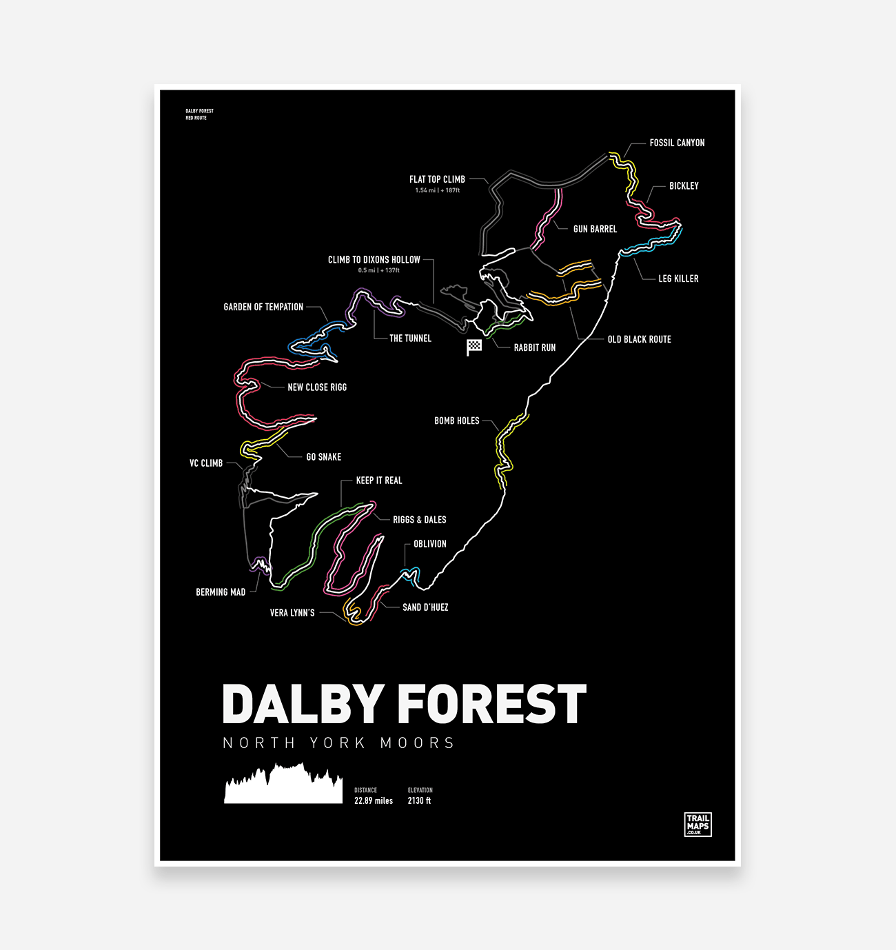 Dalby Forest Art Print - TrailMaps.co.uk