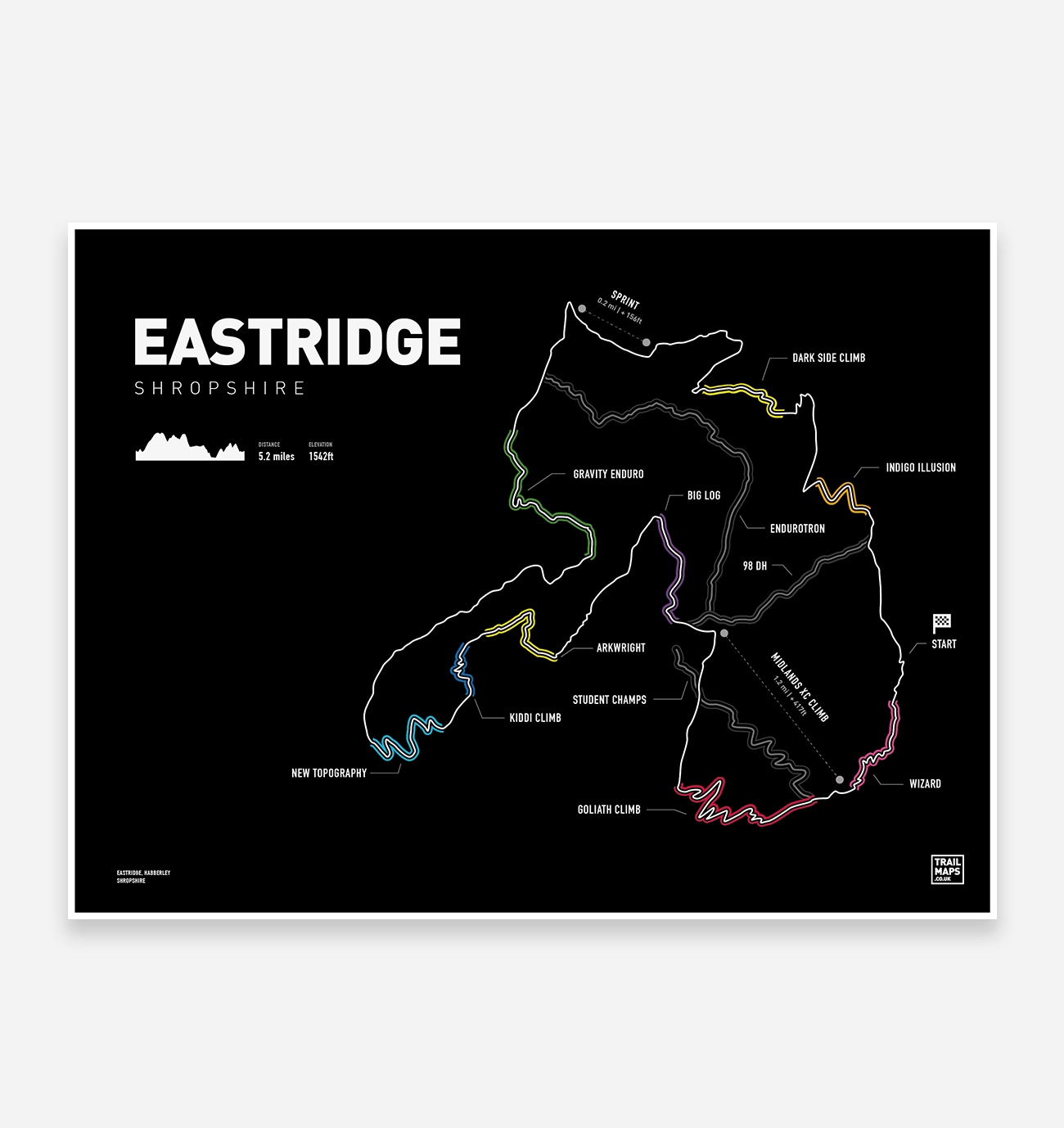 Eastridge Trail Map Print - TrailMaps.co.uk