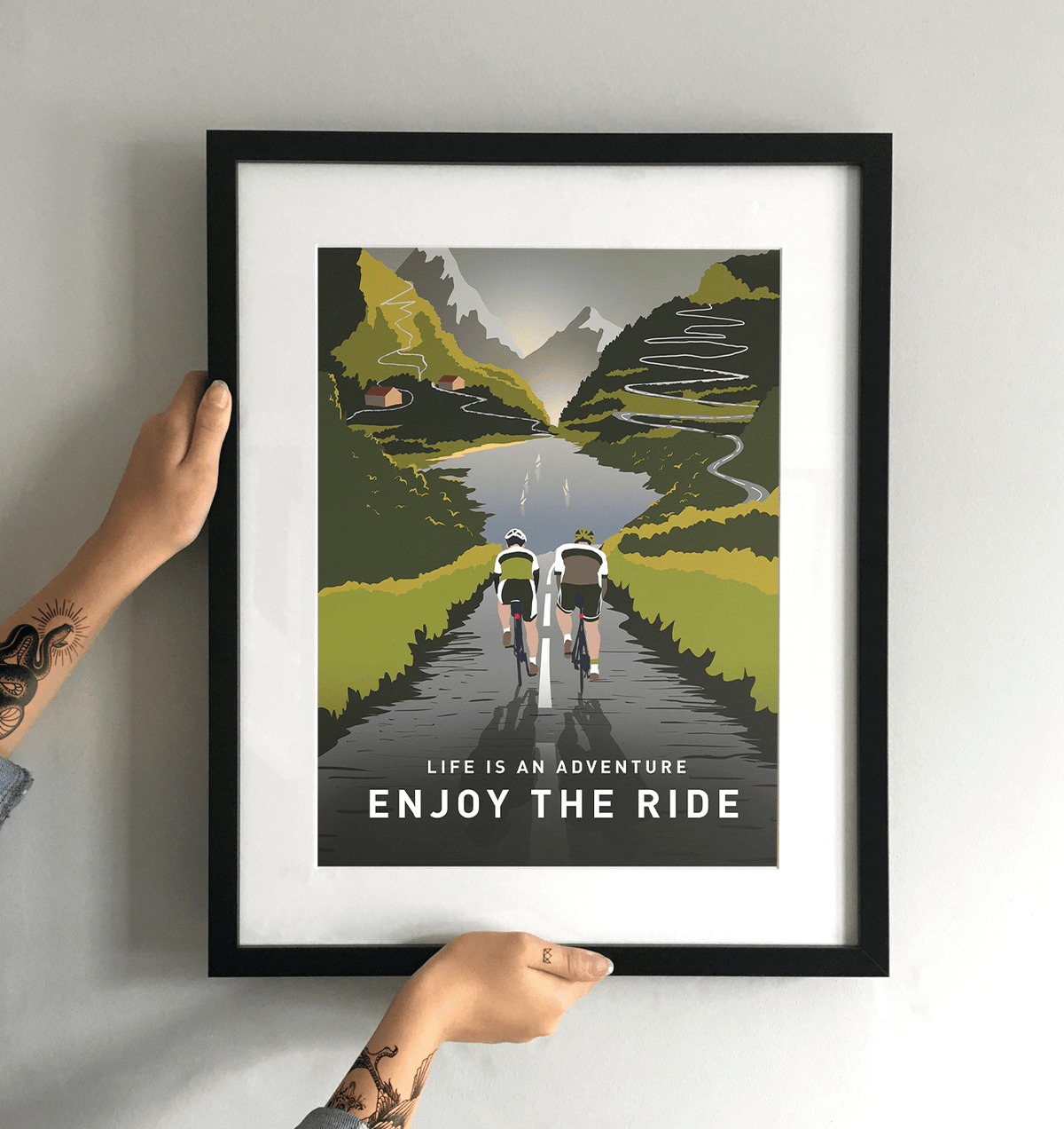 Enjoy The Ride Road Cycling Art Print - TrailMaps