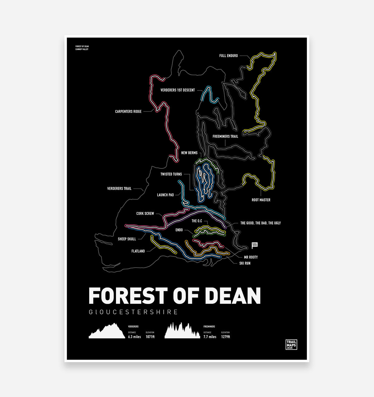 Forest of Dean Art Print - TrailMaps.co.uk