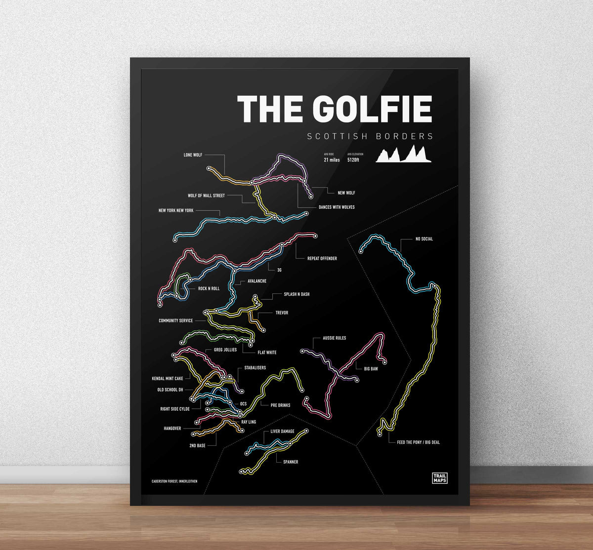 The Golfie, Innerleithen Art Print - TrailMaps