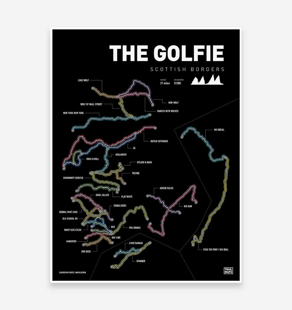 The Golfie, Innerleithen Art Print - TrailMaps