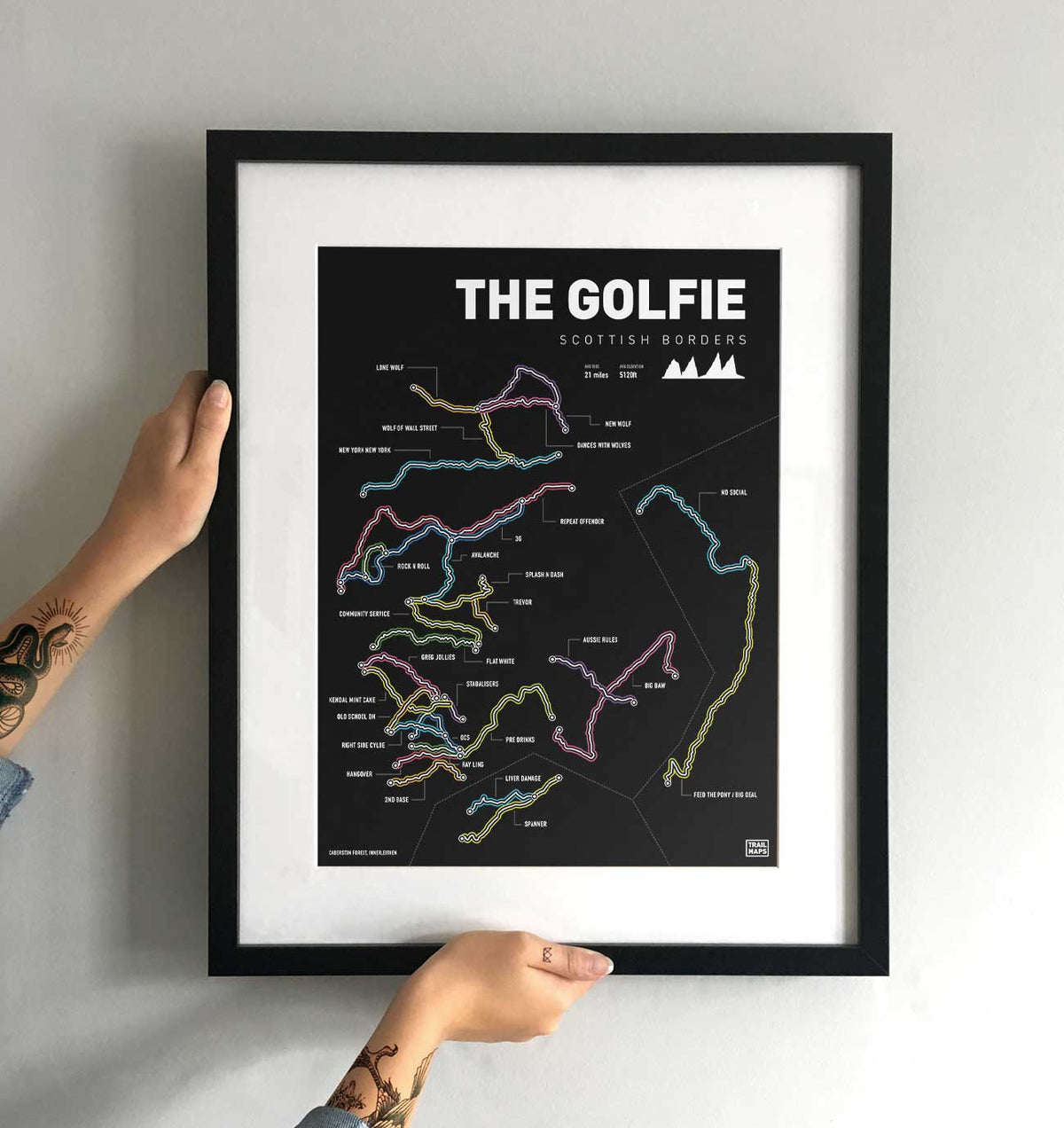 The Golfie, Innerleithen Art Print - TrailMaps