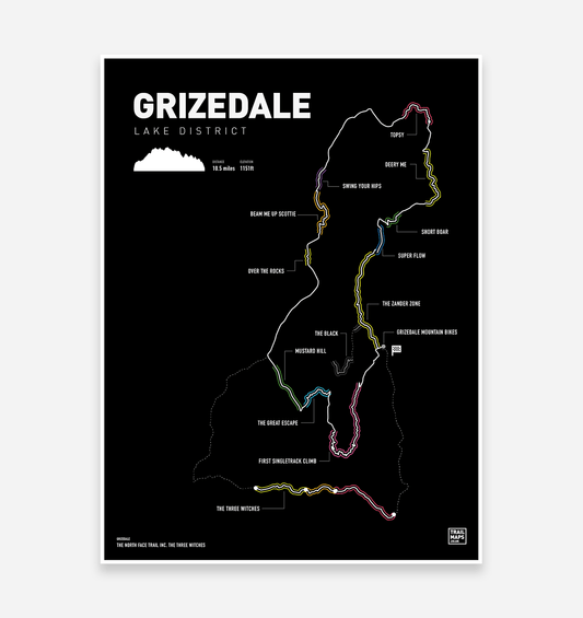 Grizedale MTB Art Print - TrailMaps.co.uk