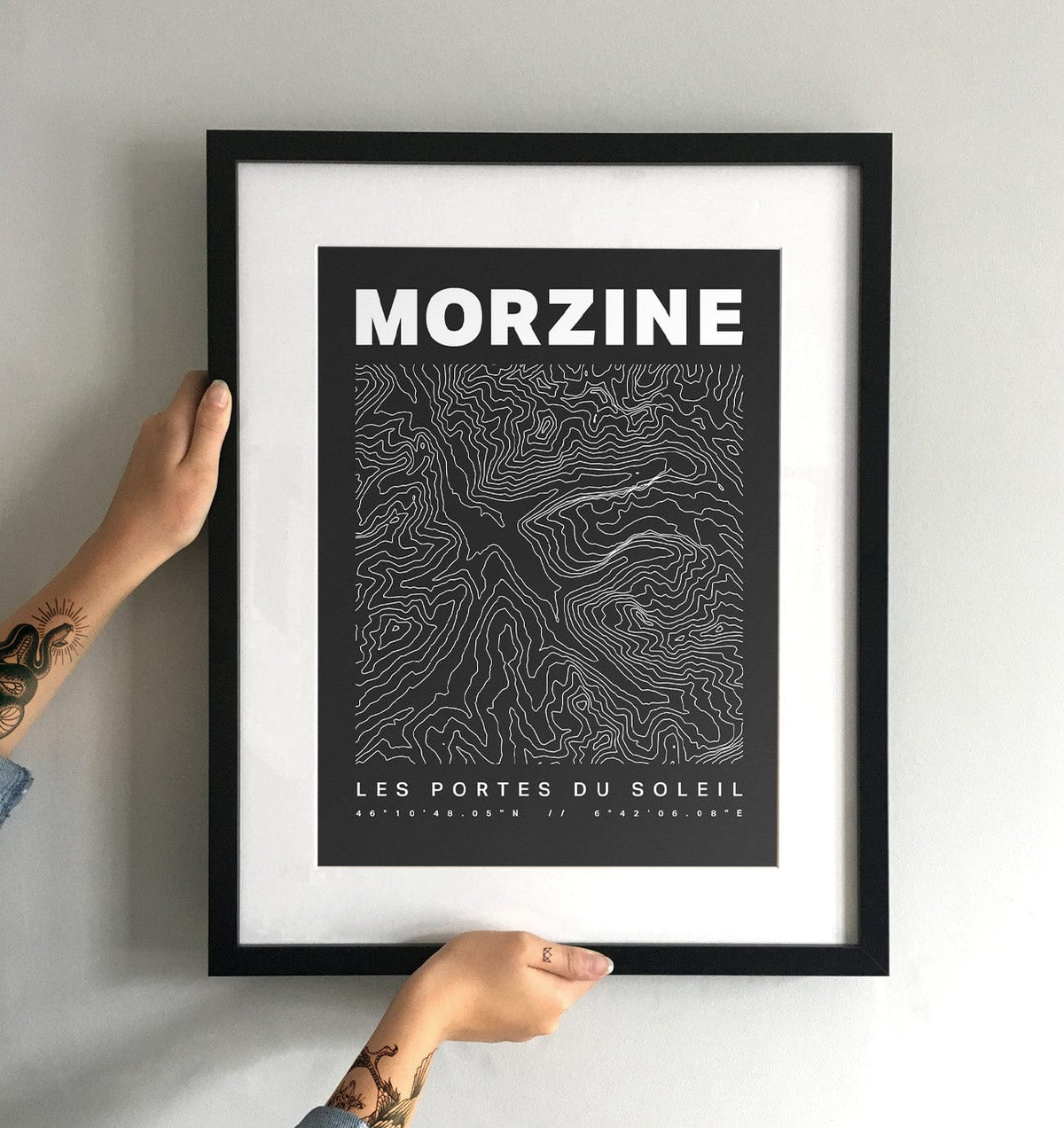Morzine Contours Art Print - TrailMaps