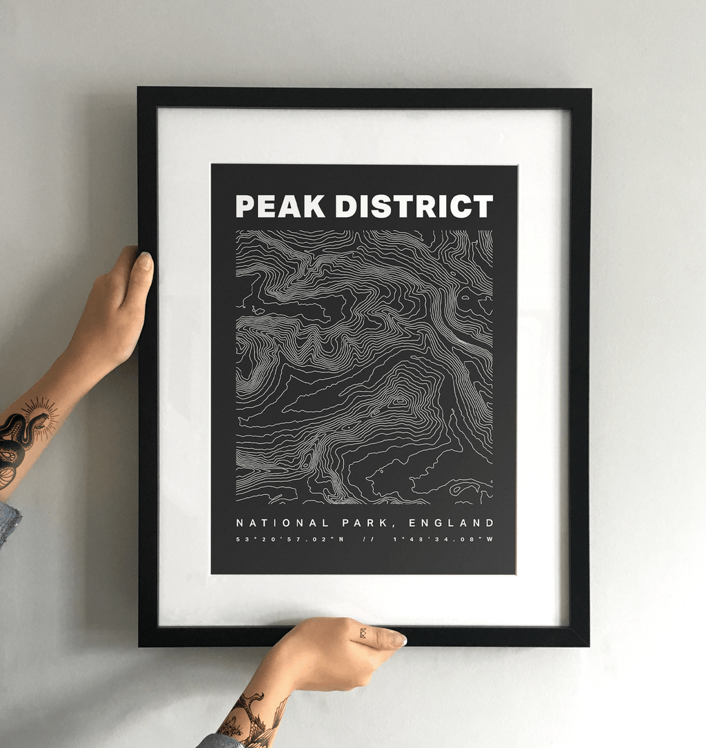 Peak District Contours Art Print - TrailMaps