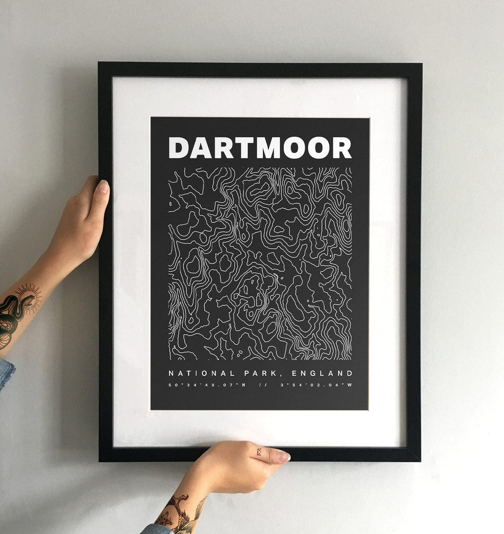 Dartmoor National Park Contours Art Print - TrailMaps