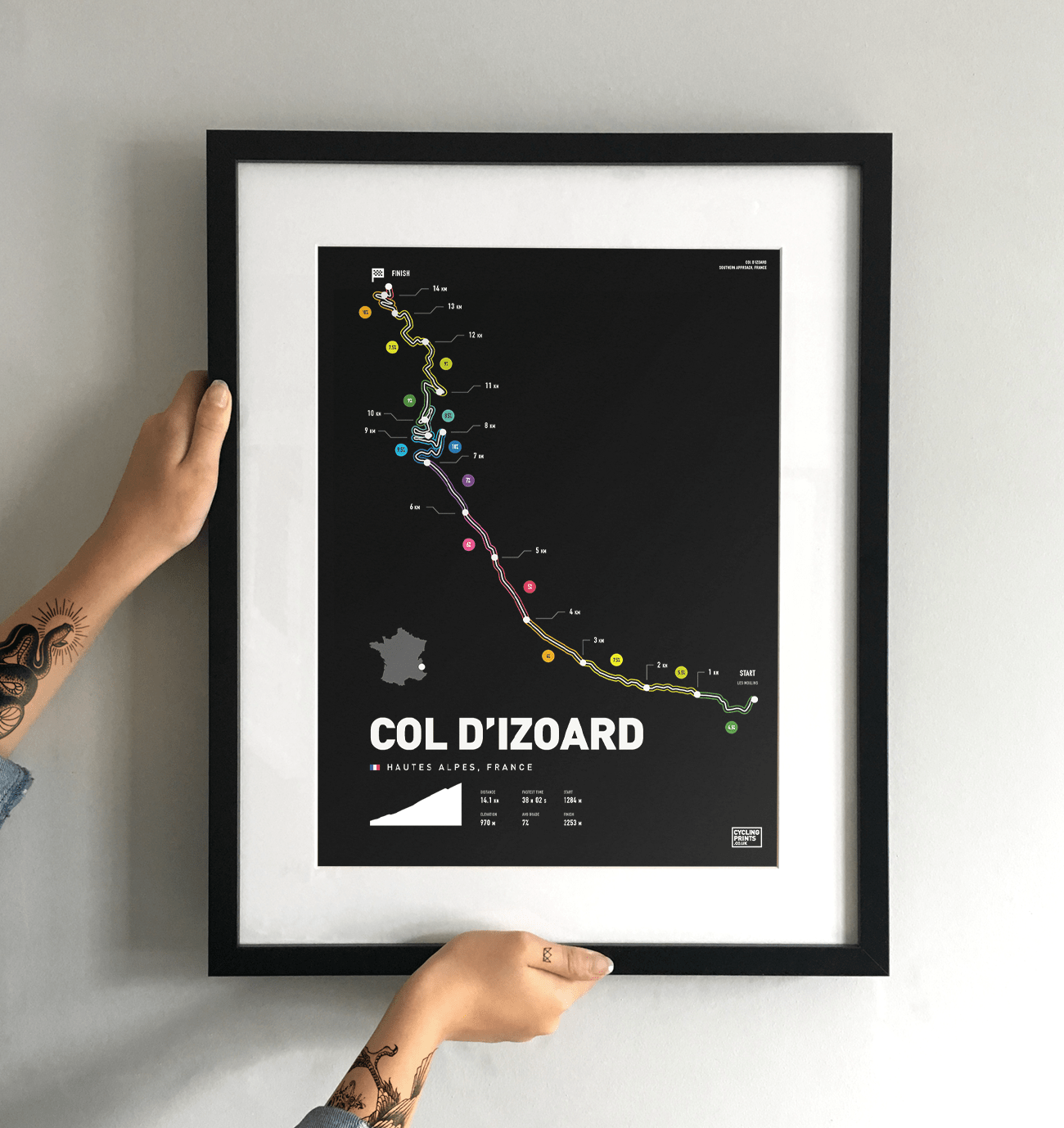 Col D'Izoard | Art Print - TrailMaps.co.uk