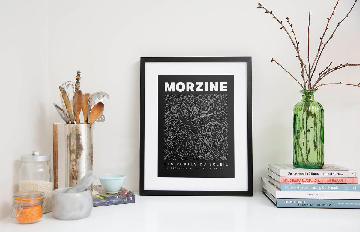 Morzine Contours Art Print - TrailMaps